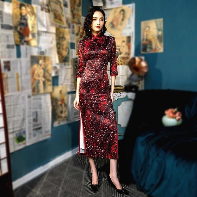 Black and Red Chinese Dress